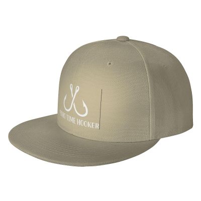 vrilu Part Time Hookers Fishing Snapback Cap Adjustable for Men Women Baseball Hat with Flat Brim Natural
