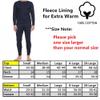 Glory Max Men Fleece Lined 100% Cotton Thermal Long Johns Top Bottom Underwear Set (Navy, M) view 4
