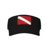 Scuba Diving Deep Dive Flag Sports Sun Visor Hats Adjustable Sun Visor Caps Black view 1