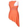 Xnihocha Women Lyrical Dance Dress One Shoulder Split Asymmetrical Modern Contemporary Ballroom Latin Dance Costume F0658Orange Large view 4