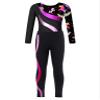 YOOJOO Kids Girls Gymnastics Dance Outfits Long Sleeve Leotard Biketard Jumpsuit with Leggings Pants Set Activewear Black&Hot Pink 8 Years view 4