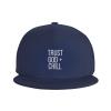 vrilu Trust God and Chill Baseball Cap Adjustable for Men Women Baseball Hat with Flat Brim Navy Blue view 2