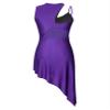 Xnihocha Women Lyrical Dance Dress One Shoulder Split Asymmetrical Modern Contemporary Ballroom Latin Dance Costume F0658Purple Small view 4