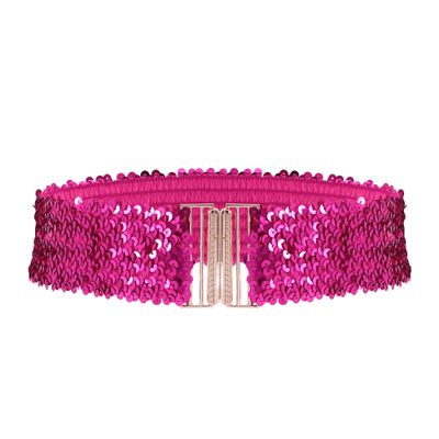 jascaela Womens Sparkly Sequin Belt Elastic Wide Waist Belt Stretch Waistband Party Cinch Belt for Dress