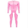 ACSUSS Womens Cutout Crotch Patent Leather Jumpsuit Zipper Stand Collar Crotchless Bodysuit Pink 4X-Large view 2