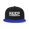 Keep Hammering Flat Bill Hats Snapback Hat Brim Baseball Cap for Men Adjustable,White view 2