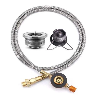 ruehalf Outdoor Camping Stove Butane Gas Adapter Split Stove Converter Connection Hose Outdoor Cooking Camping Equipment Accessories (Color : Adapter and Tube-B)