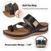 FUDYNMALC Womens Sandals Wedge Shoes: Comfortable Orthopedic Sandals for Women Casual Summer Dressy Flip Flops Beach Walking Sandals Black view 4