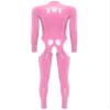 ACSUSS Womens Cutout Crotch Patent Leather Jumpsuit Zipper Stand Collar Crotchless Bodysuit Pink Large view 4