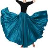 BACKGARDEN Ladies 20 Yard Elegant Satin Long Full Skirt for Ballroom Belly Dance Performance Costume Dress (Peacock Blue)