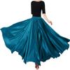 BACKGARDEN Ladies 20 Yard Elegant Satin Long Full Skirt for Ballroom Belly Dance Performance Costume Dress (Peacock Blue) view 2