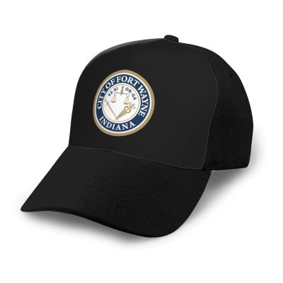 AMSTO Seal of The City of Fort Wayne, Indiana Baseball Cap for Men Women Baseball Hat Outdoor Casual Breathable Caps Adjustable Trucker Hat Dad Hats Black