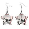 Hockey Wood Dangle Earrings Fashion Star Charms Pendants Earrings Jewelry Drop Earrings for Women view 1