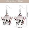Hockey Wood Dangle Earrings Fashion Star Charms Pendants Earrings Jewelry Drop Earrings for Women view 2