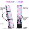 Bosynoy Ski Bag with Wheels, Waterproof Roller Snowboard Bag for Flying Air Travel, 164cm (Extendable to 175 cm) Durable Padded Ski Boot Bag Storage Ski Board Boots, Helmet, Jacket, Pink & Blk view 2