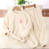 Toddler Boys Girls Winter Warm 2 Piece leepear Flannel Fleece ajamas Set Fleece Matching Tops (Beige, 3-4 Years) view 3