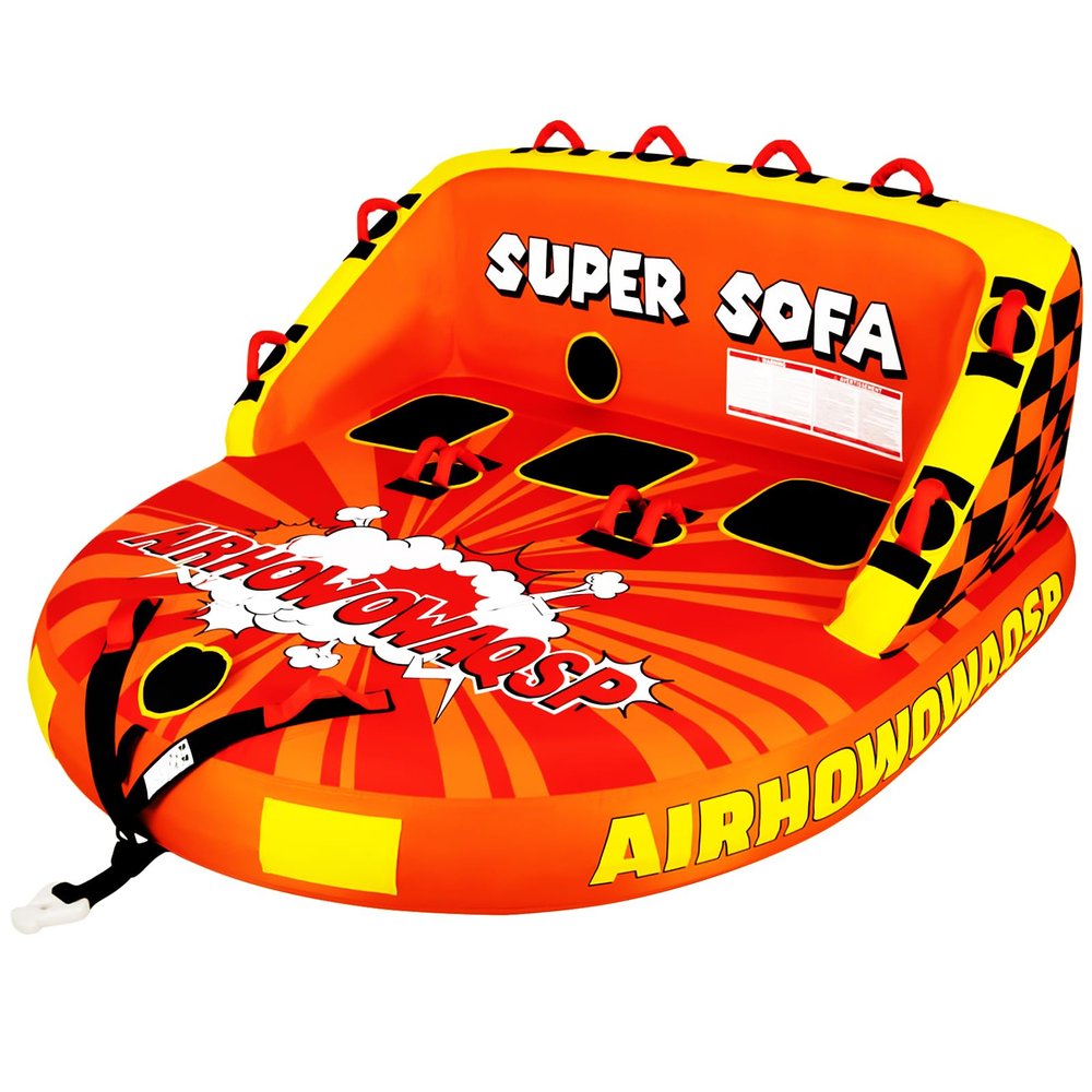 Airhowowaqsp Super Sofa Towable Tubes for Boating 1-3 Person, Inflatable Pull Boats with Heavy-Duty Thick Nylon Cover for Water Sports