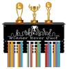 CREATCABIN Medal Hanger Display with Shelf Stand - Sports 4 Rows Wall Mount Hold 70+ Medals for Gymnastics Soccer Running Swimming Awards Rack 15.7 x 7.9Inch - Winner Never Quit view 1