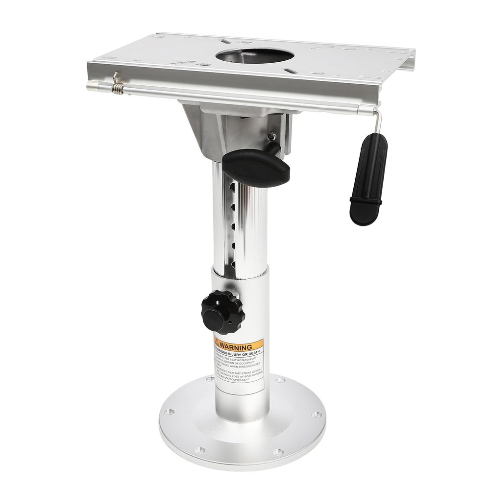 HinLIaDa Aluminum Boat Seat Pedestal, Adjustable Height from 13" to 19", Bases Boat Pedestal Seat with Seat Slide Seat Mount, for Marine Boat Seats Captain Chair Fishing Seats