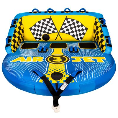 KMJETNIVY Towable Tubes for Boating Person,Pull Tube, Super Sofa Tubes for Boats,Inflatable Boat Tube,Front&Back Tow Points w/Heavy-Duty Thick Nylon Cover for Water Sports (3)
