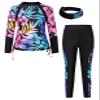 Girls Rash Guard Swimwear Long Sleeve 2-Piece Swimsuit Set for Kid Color Gradient 7Y view 1