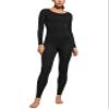 CRZ YOGA Soft Thermal Underwear Sets for Women Lightweight Long Johns Base Layer Pajamas Warm Top Bottom Black Medium view 1
