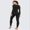 CRZ YOGA Soft Thermal Underwear Sets for Women Lightweight Long Johns Base Layer Pajamas Warm Top Bottom Black Medium view 2