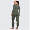 CRZ YOGA Soft Thermal Underwear Sets for Women Lightweight Long Johns Base Layer Pajamas Warm Top Bottom Light Army Green Medium view 2