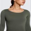 CRZ YOGA Soft Thermal Underwear Sets for Women Lightweight Long Johns Base Layer Pajamas Warm Top Bottom Light Army Green Medium view 3