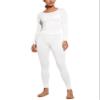 CRZ YOGA Soft Thermal Underwear Sets for Women Lightweight Long Johns Base Layer Pajamas Warm Top Bottom White 4 Large