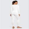 CRZ YOGA Soft Thermal Underwear Sets for Women Lightweight Long Johns Base Layer Pajamas Warm Top Bottom White 4 X-Small view 2