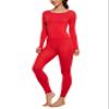 CRZ YOGA Soft Thermal Underwear Sets for Women Lightweight Long Johns Base Layer Pajamas Warm Top Bottom Deep Red X-Small