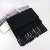JOFOW Glory Max Unisex Plain Solid Color Winter Scarf Feel Soft Classic 90 Big Satin Scarf (Black, One Size) view 4