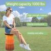 ALEVMOOM Upgraded XXL Collapsilbe Stool with Cushion,More Sturdy and Height 19.7",D11.8,Portable and Lightweight Adjustable Chair Telescoping Stool for Camping Hiking BBQ Max Loading 1000Ibs view 3