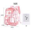 SXLINGDO Transparent Mini Backpack for Women Heavy Duty Clear PVC Bookbag See Through Waterproof Large Capacity Stadium (green), 35*17*43cm view 2