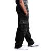 Dressnu Work Pants Sweat Pants Drawstring Multi-Pocket Tie-Downs Black L view 4