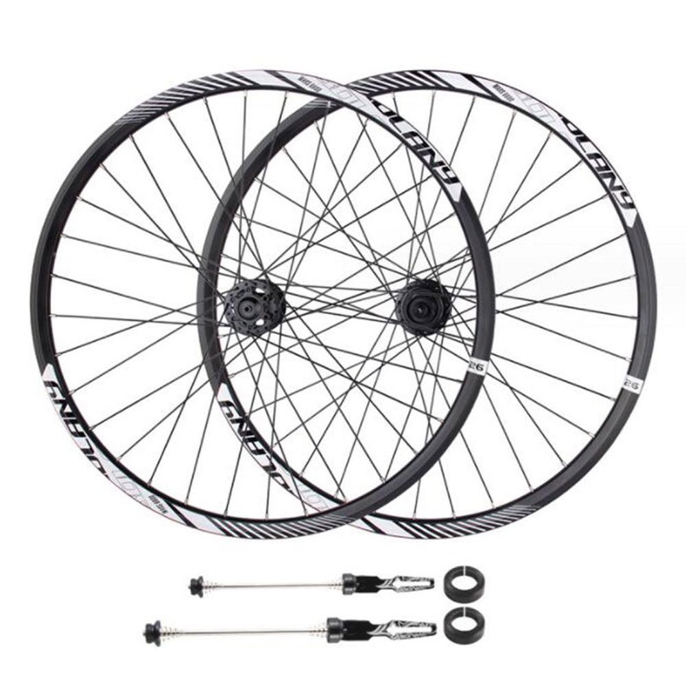 ZECHAO 26/27.5/29 Inch Mountain Bike Wheelset,Quick Release/Thru-Axle Dual Use 32 Holes Bike Hub Front 2 Rear 4 Bearings Double Wall Rims Wheelset (Color : Black, Size : 29inch)