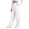 ZHUER Baggy Wide Leg Sweatpants for Women High Waist Fleece Joggers with Pockets Lightweight Comfy Drawstring Sweat Pants view 1