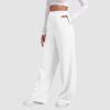 ZHUER Baggy Wide Leg Sweatpants for Women High Waist Fleece Joggers with Pockets Lightweight Comfy Drawstring Sweat Pants view 2
