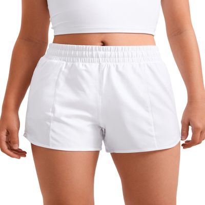 CRZ YOGA Girls Feathery-Fit Soft Athletic Shorts with Zipper Pocket - Tennis Soccer Running Casual Liner Kids Teen White XX-Large