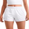 CRZ YOGA Girls Feathery-Fit Soft Athletic Shorts with Zipper Pocket - Tennis Soccer Running Casual Liner Kids Teen White XX-Large view 1