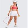 CRZ YOGA Girls Feathery-Fit Soft Athletic Shorts with Zipper Pocket - Tennis Soccer Running Casual Liner Kids Teen White XX-Large view 2