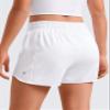 CRZ YOGA Girls Feathery-Fit Soft Athletic Shorts with Zipper Pocket - Tennis Soccer Running Casual Liner Kids Teen White XX-Large view 3