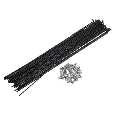 X AUTOHAUX 36pcs 13G J Bend Bicycle Steel Spokes 260mm 8.43" Cycle Spokes with Brass Nipples Steel Spokes for Mountain Bike MTB