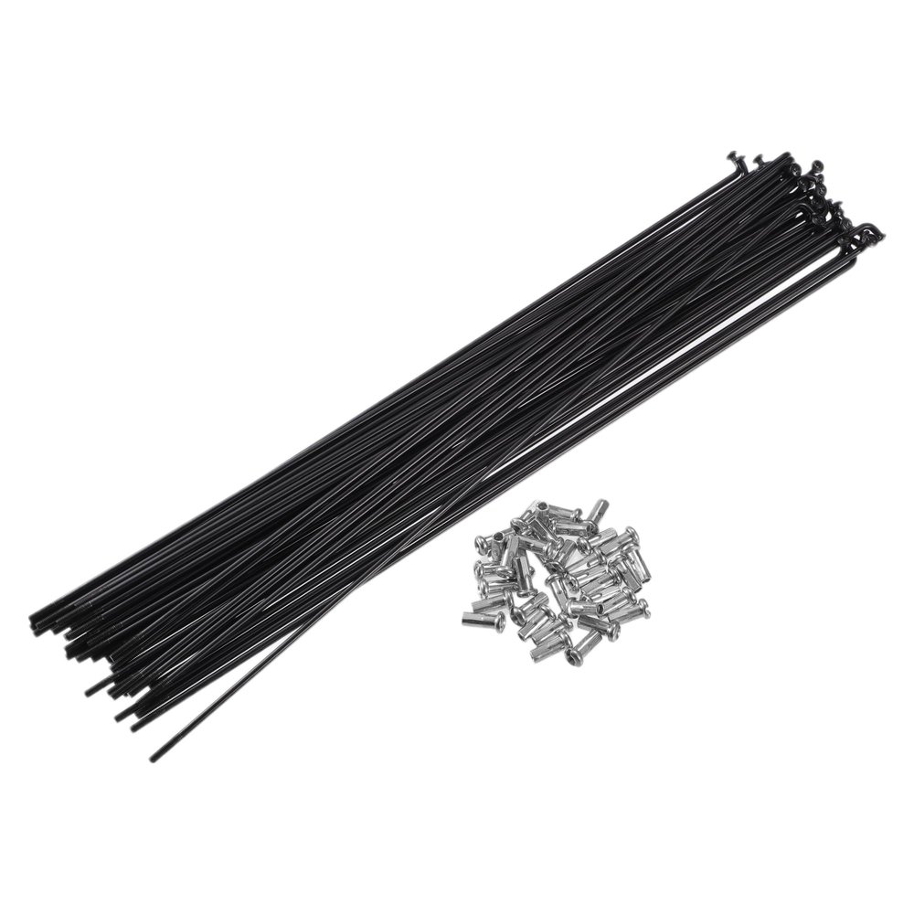X AUTOHAUX 36pcs 13G J Bend Bicycle Steel Spokes 260mm 8.43" Cycle Spokes with Brass Nipples Steel Spokes for Mountain Bike MTB