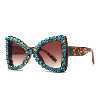 MUTYNE Fashion Butterfly Diamond Sunglasses Women Unique Oversized Rhinestone Sun Glasses Crystal Handmade Eyewear,C2,One size