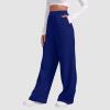 ZHUER Baggy Wide Leg Sweatpants for Women High Waist Fleece Joggers with Pockets Lightweight Comfy Drawstring Sweat Pants view 2