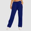 ZHUER Baggy Wide Leg Sweatpants for Women High Waist Fleece Joggers with Pockets Lightweight Comfy Drawstring Sweat Pants view 3