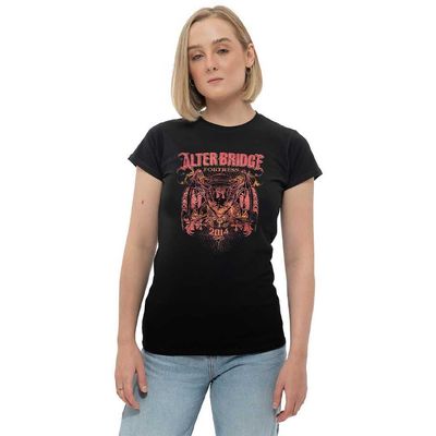 Alter Bridge Fortress Batwing Eagle Womens Junior Fit T Shirt Size L Black
