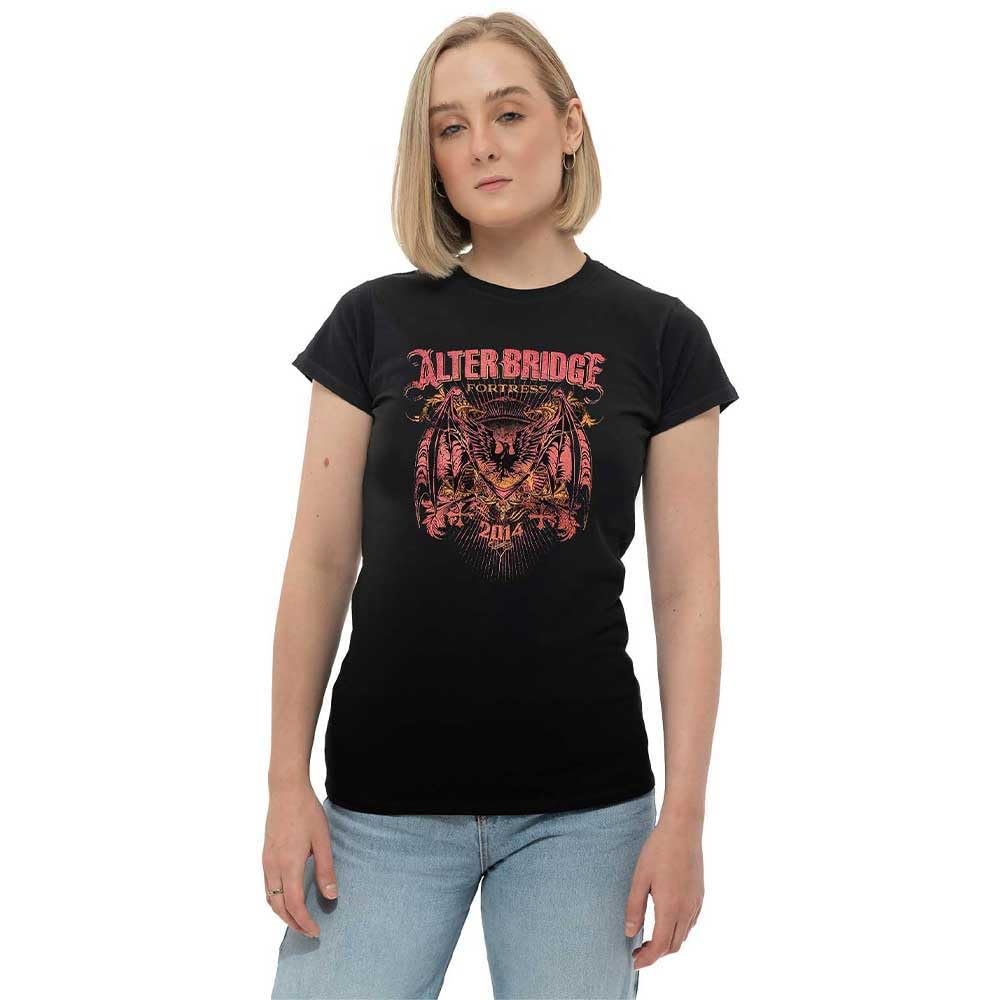Alter Bridge Fortress Batwing Eagle Womens Junior Fit T Shirt Size L Black